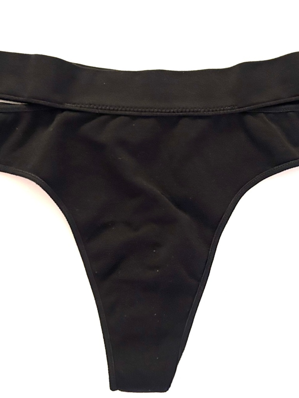 PINK Victoria's Secret Black double side strap Thong Panties